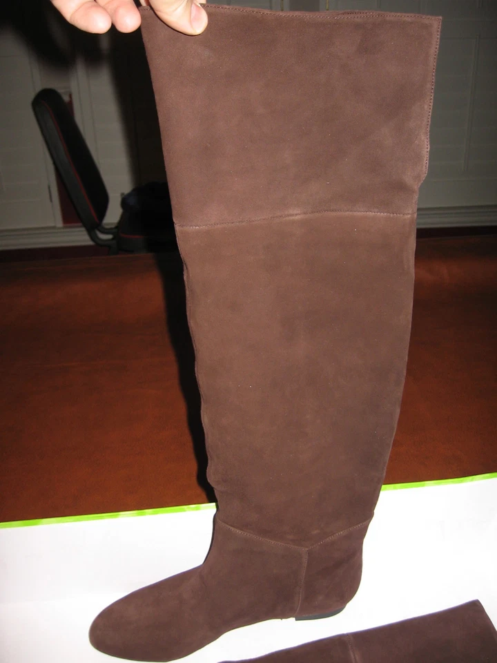 NUEVO SAM EDELMAN JACKSON MARRÓN GAMUZA SOBRE LA RODILLA BOTAS EN LA CAJA Foto 2 de 4