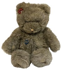 VTG 1985 GUND 20" Collectors Classics Brown Gray Frosted Bear Plush Stuffed Toy