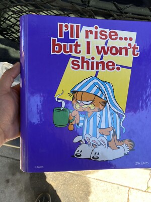 Garfield 3 Ring Binder Vintage Organizer Mead I'll Rise But I Won't Shine 1999