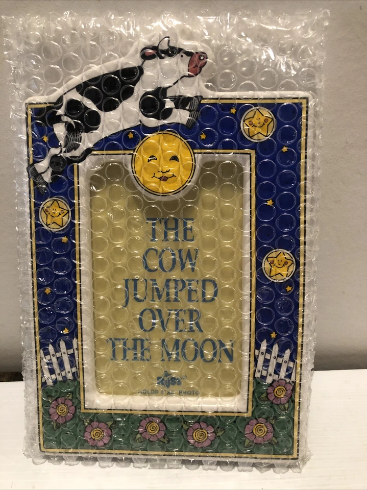 RUSS Ceramic Cow Jumped Over the Moon Nursery Rhyme Photo Frame For 4" X 6" NEW - Image 3 of 4