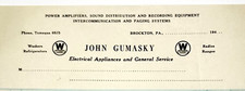 John Gumasky Power Amplifiers Sound Distribution Recording Equipment BROCKTON PA