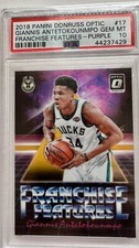 2018 Panini Optic Franchise Features Giannis Antetokounmpo #17 /10 PSA 10 Purple
