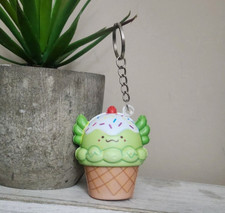 Axolotl Toy Pistachio Ice Cream Keychain NEW 