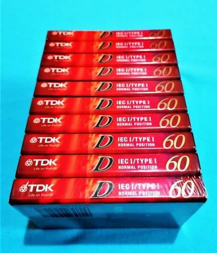 10 Cassettes Audio TDK Ferric 90 Minutes Type I - Neuves Et Scellées