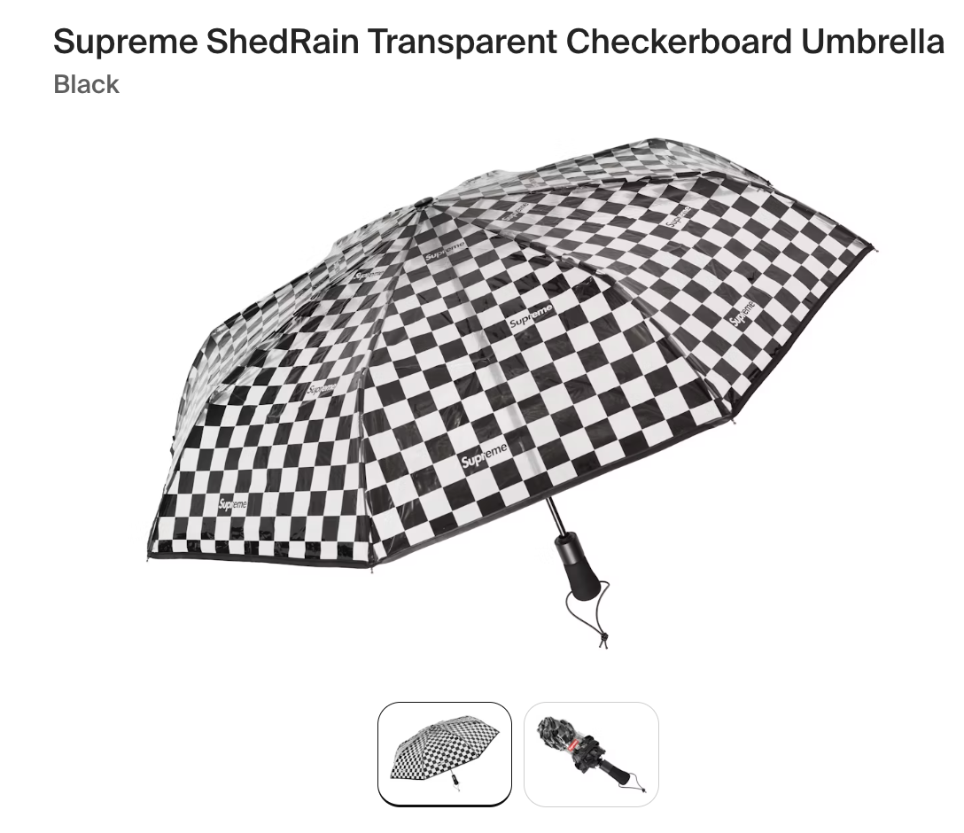 Supreme®/ShedRain® Transparent Umbrella 100% Authentic Brand new Supreme ShedRain Transparent Checkerboard