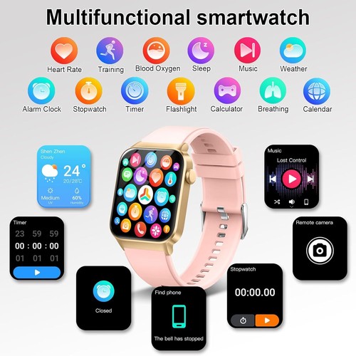 Smartwatch Uomo Donna con Effettua o Risposta Chiamate, 1.85" Orologio Digitale - Zdjęcie 39 z 43