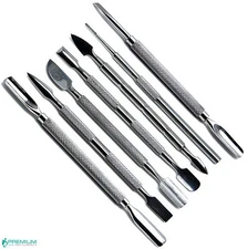 7 Pcs Beauty Nail Care Cuticle Pusher Spoon Trimmer Steel File Manicure Pedicure