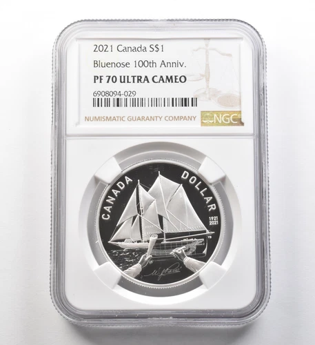 2021 Canada Silver Dollar Bluenose 100th Anniversary PF70 UCAM NGC *8273