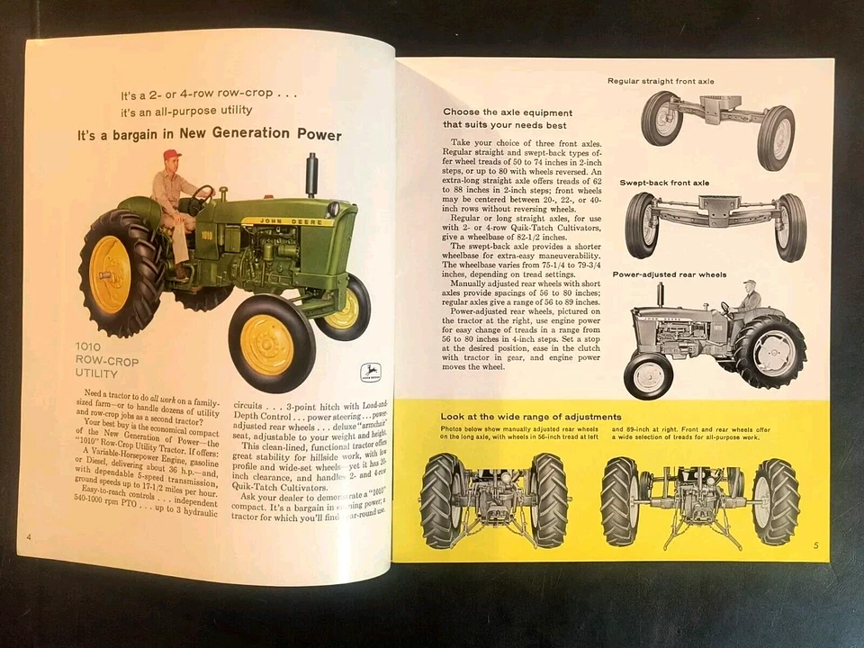 1962 John Deere Tractor Company 1010 Row Crop Dealer Sales Brochure Catalog - Image 2 of 4