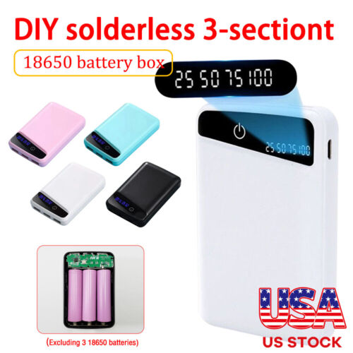 US 3 Slot 18650 Battery Holder Power Bank Box Shell Case USB Charger For Phone - Afbeelding 1 van 19
