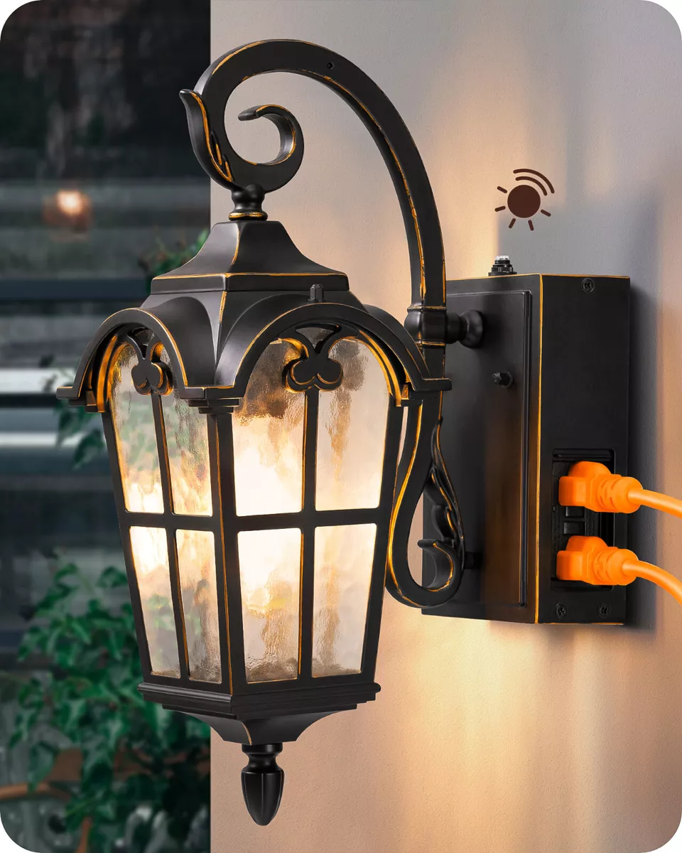 EDISHINE Dusk to Dawn Outdoor Wall Lights Porch Light Fixture