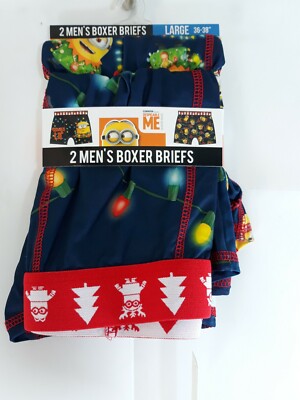 ILLumination Despicable Me Minion Men's 2-pack Holiday/Christmas Brief  Boxers