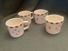 Tenero Cuore Tesori Set 4 Tazzine Caffè Beige Rosso Disegni Nuove Con Scatola