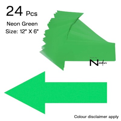 24x Neon Grün Richtungspfeil Aufkleber 12'' x 6'' Boden Aufkleber Abnehmbar Event