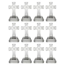 Mega Favors - Keepsake Medieval Design Cross Glassware - Clear, Set of 12