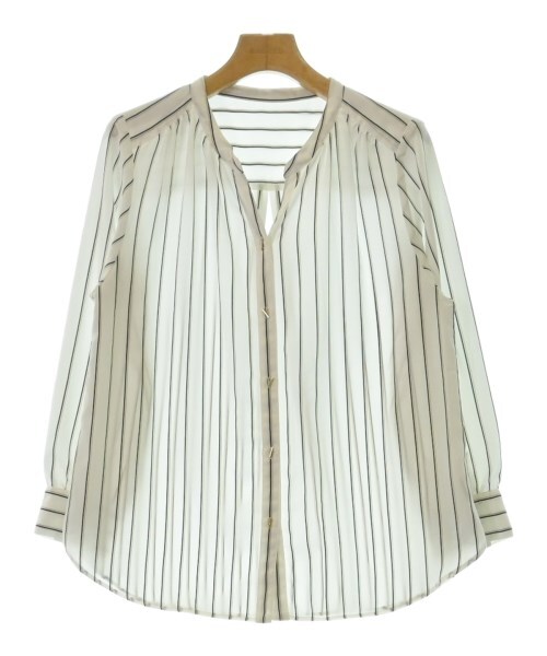 NOLLEY'S Light Casual Shirt WhitexNavyxBeige(Stripe Pattern