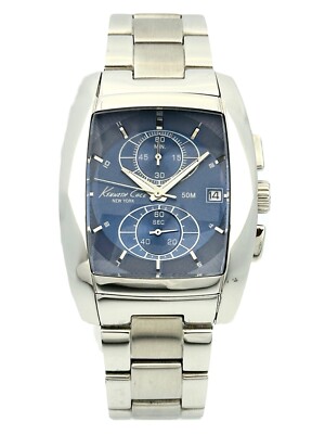 Kenneth Cole New York KC3838 Blue Dial Barrel Shape Chronograph