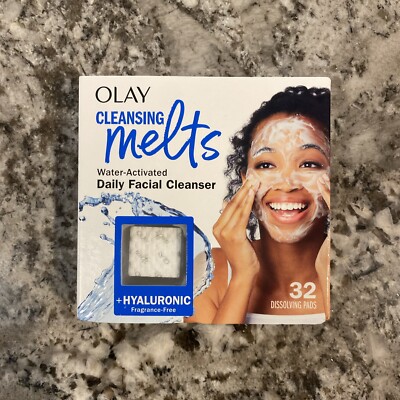 32 Count Olay Face Water-Activated Cleansing Melts with Hyaluronic Acid