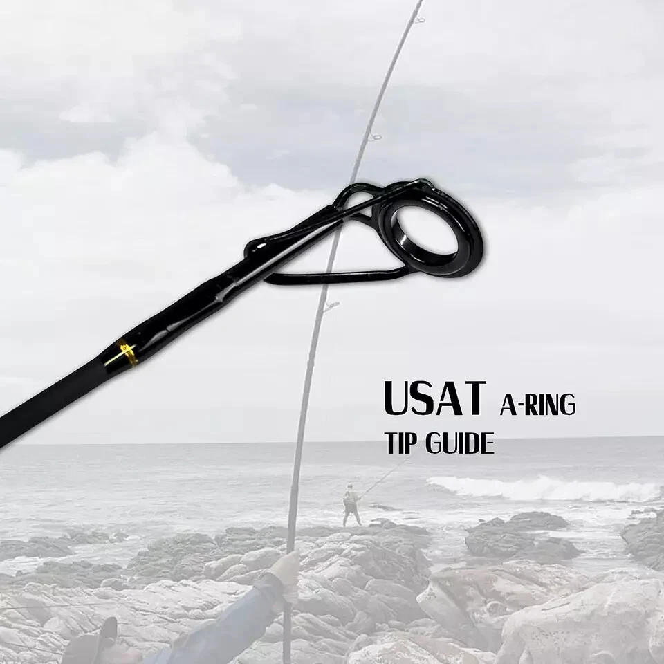 Surf Spinning Rod 2PC/4PC Solid Carbon Fiber Travel Fishing Pole 9/10/11/12/15FT - Image 3 of 4