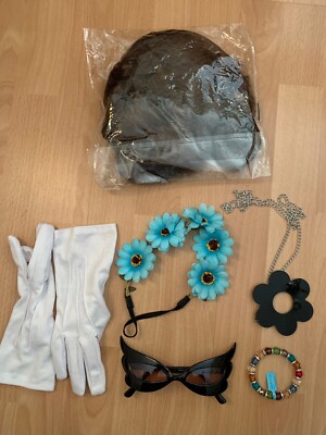 Blume Stirnband Brille Halskette Perücke Kostüm Alexander Kalifano Armband