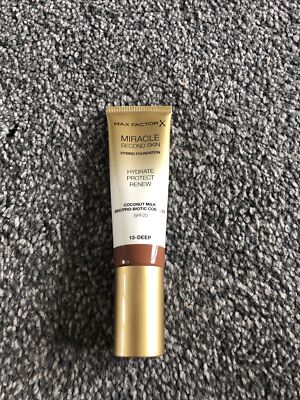 Neu Max Factor Miracle Second Skin Hybrid Foundation 30ml LSF20 #13-Deep