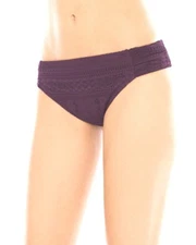 Bleu Rod Beattie Womens Crochet Olé Side Tab Bikini Bottom Aubergine Size 10 New