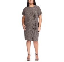 MICHAEL Michael Kors Women's Unlined Frontside Pullover Dress Beige 1X B4HP