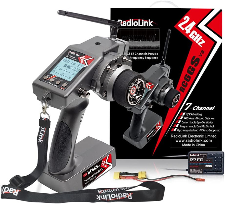 Radiolink RC6GS V3 7 Channels RC Transmitter and Waterproof Gyro Receiver R7FG