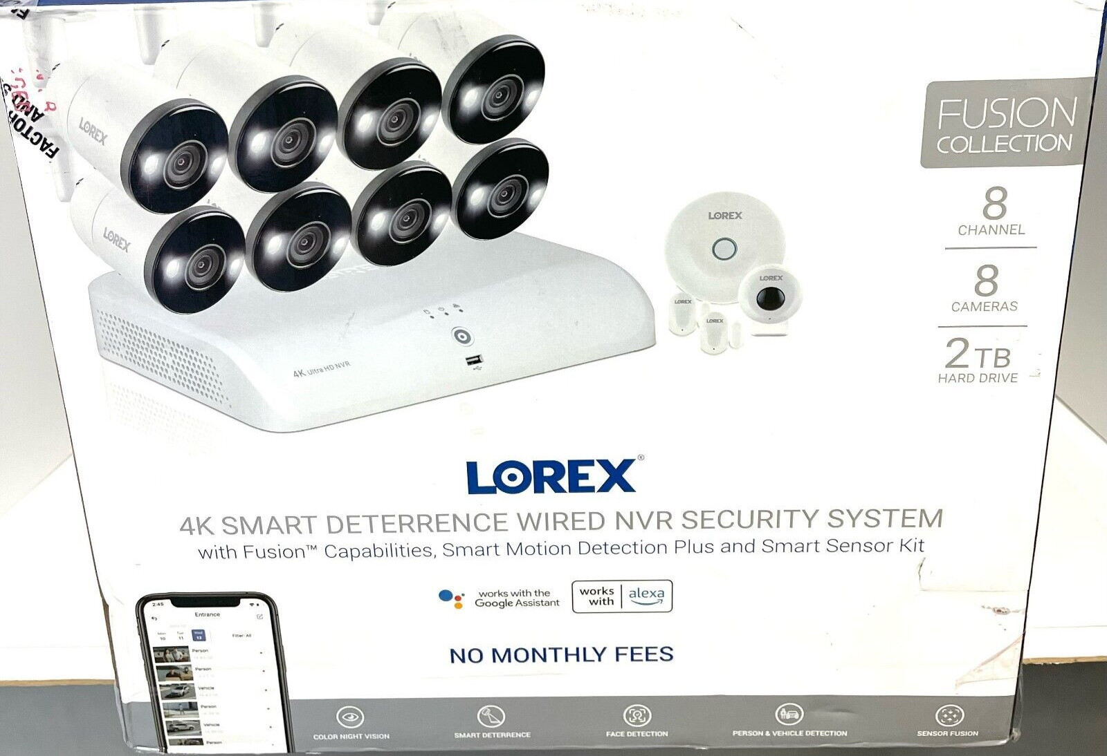 Lorex 4K Ultra HD 8-Channel 2TB Fusion NVR Security System 8x 8MP Bullet Camera