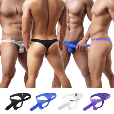 4Pack Men Sexy Lingerie Elephant Nose Underwear G-string Male T-back Thongs M-XL