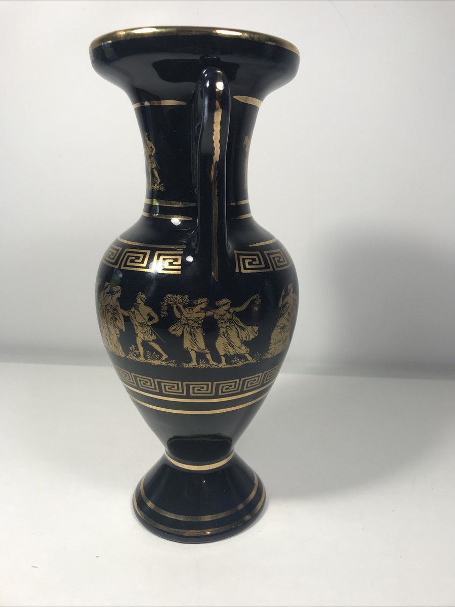 ギリシャ製 陶器 花瓶 24K希少品 hand made in creece ギリシャ製 金彩壺 24k 花瓶 花器 アンティーク - メルカリ