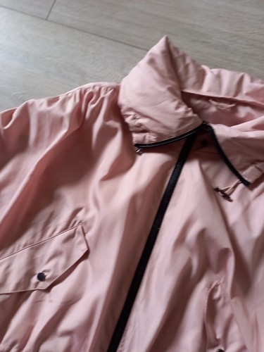 Zara Pale Pink Lightweight Jacket Concealed Hood Pockets Windbreaker UK12/14 - Picture 12 of 24