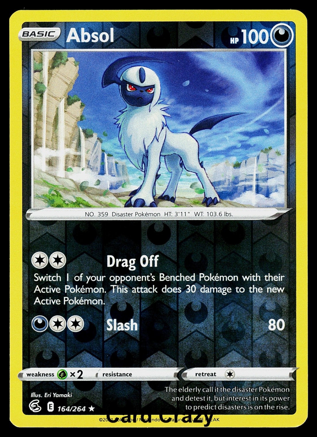 Absol 164/264 Reverse Holo - SWSH08: Fusion Strike Pokemon Card (NM)
