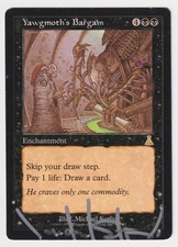 Signed Yawgmoth's Bargain HP Urza's Destiny Artist Michael Sutfin 1999 MTG Magic