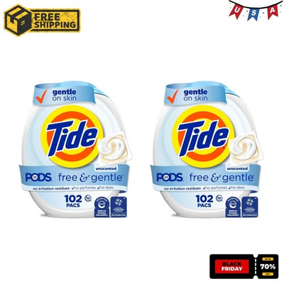 #ad #ad Tide PODS Laundry Detergent Soap Pacs Free Gentle Hypoallergenic 204Ct $46.28
