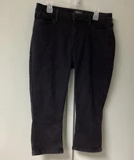 Judy Blue Jeans Womens Size 15/32 Skinny Fit Capri Denim Black Stretch