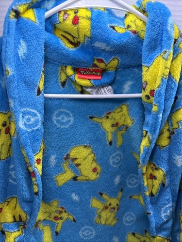 Pokemon Kids Robe Size S 6/7 Plush Soft Bathrobe Nintendo Pikachu Blue 2022 - Picture 24 of 24
