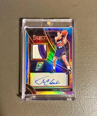 2019-20 Panini Select Autograph Memorabilia Tom Chambers Tie-Dye /25 Patch Suns