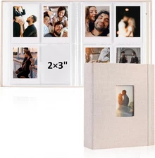 vivinin 2PCS Polaroid Photo Album, 2x3 Inch Pockets Mini Off-white 