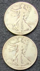 1938 D & 1938 LIBERTY WALKING HALF DOLLARS == 90% SILVER == VERY LOW MINTAGE