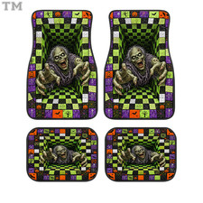 3d Zombie Tunnel Illusion Car Floor Mats Set Of 4 Creepy Monster Auto Carpet