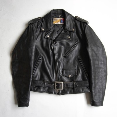 Schott 618 Perfecto Black Steerhide Leather Motorcycle Jacket Size 38 80s USA