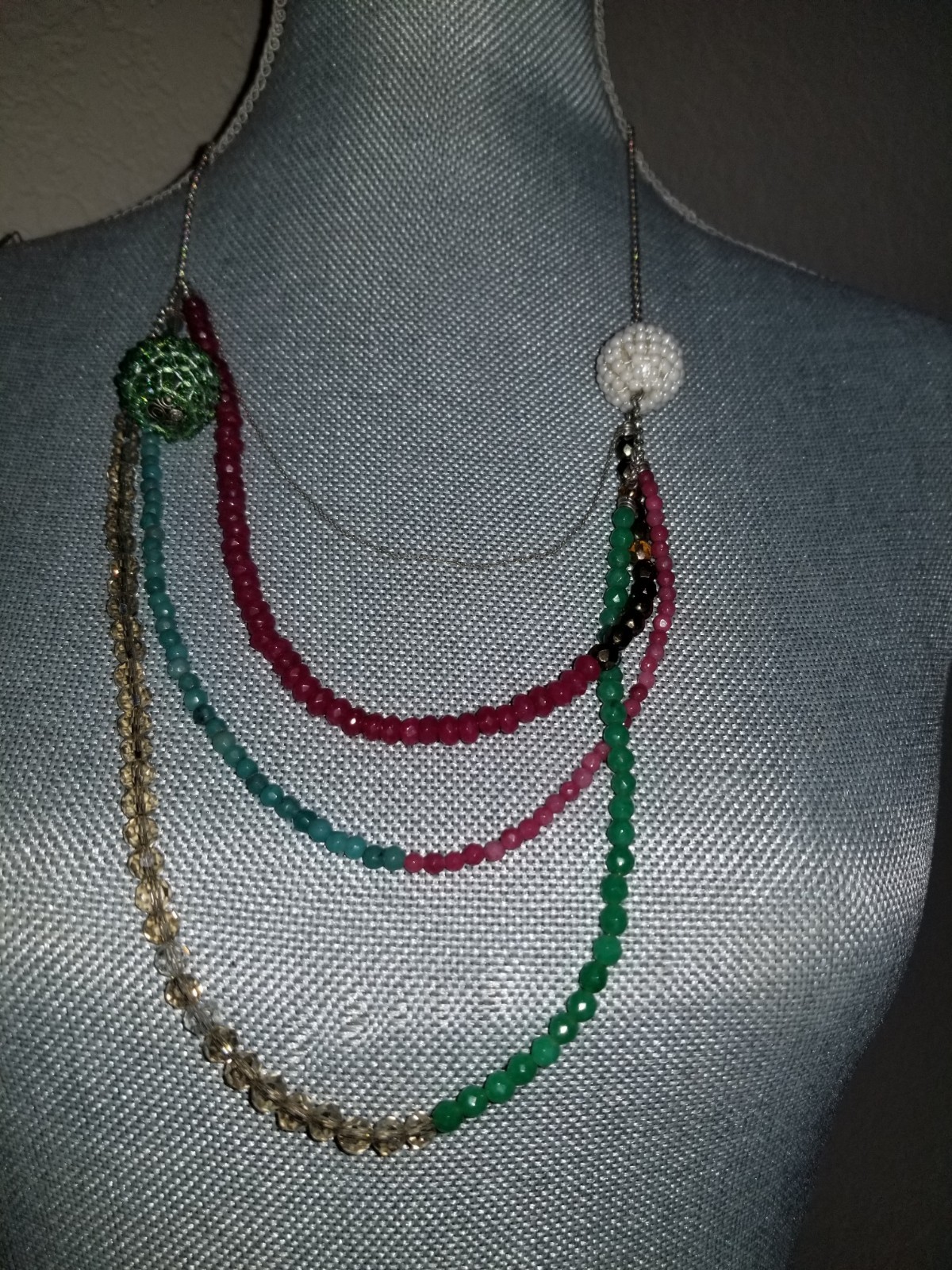 1990s Raw Ruby, Raw Emerald Austrian Crystal One … - image 11