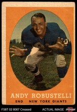 1958 Topps #15 Andy Robustelli Giants-FB HOF Arnold 2 - GOOD