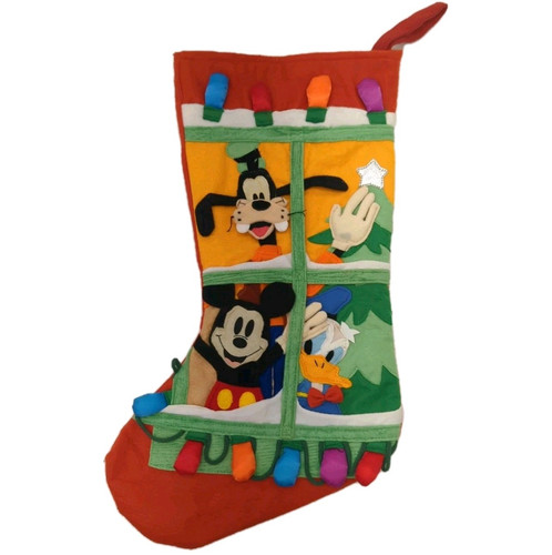 Vintage Disney 3D Large Felt Christmas Stocking - Mickey Donald Duck Goofy - Picture 1 of 8