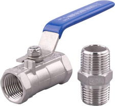 1PC Type Stainless Steel 1/2 Inch Ball Valve NPT Standard Port with Male Hex Nip