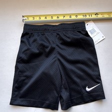 Nike Boys Black Mesh Athletic Shorts 5-6 Years 100 Polyester Elastic Waist