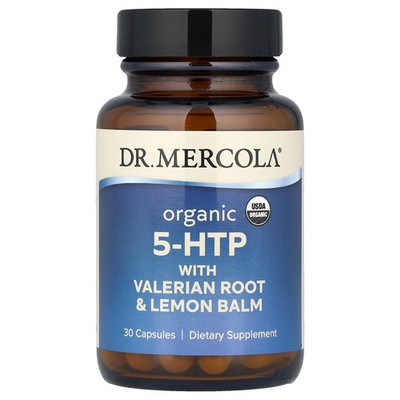 2 X Dr. Mercola, Organic 5-HTP With Valerian Root & Lemon Balm, 30 Capsules