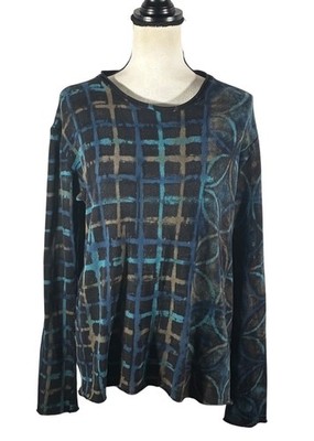 Heyne Bogut Tie-Dye Long Sleeve Top Size 3 (M) Hand-Dyed Printed Cotton Blend Ma