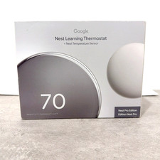 Google-Nest Learning Thermostat 4th gen Polished Silver w /Temperature Sensor